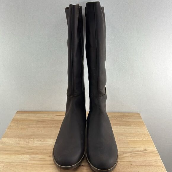 Clarks Camzin Branch Tall Regular Calf Boots- Dark Brown Leather- Sz 10 Wide - Picture 3 of 9